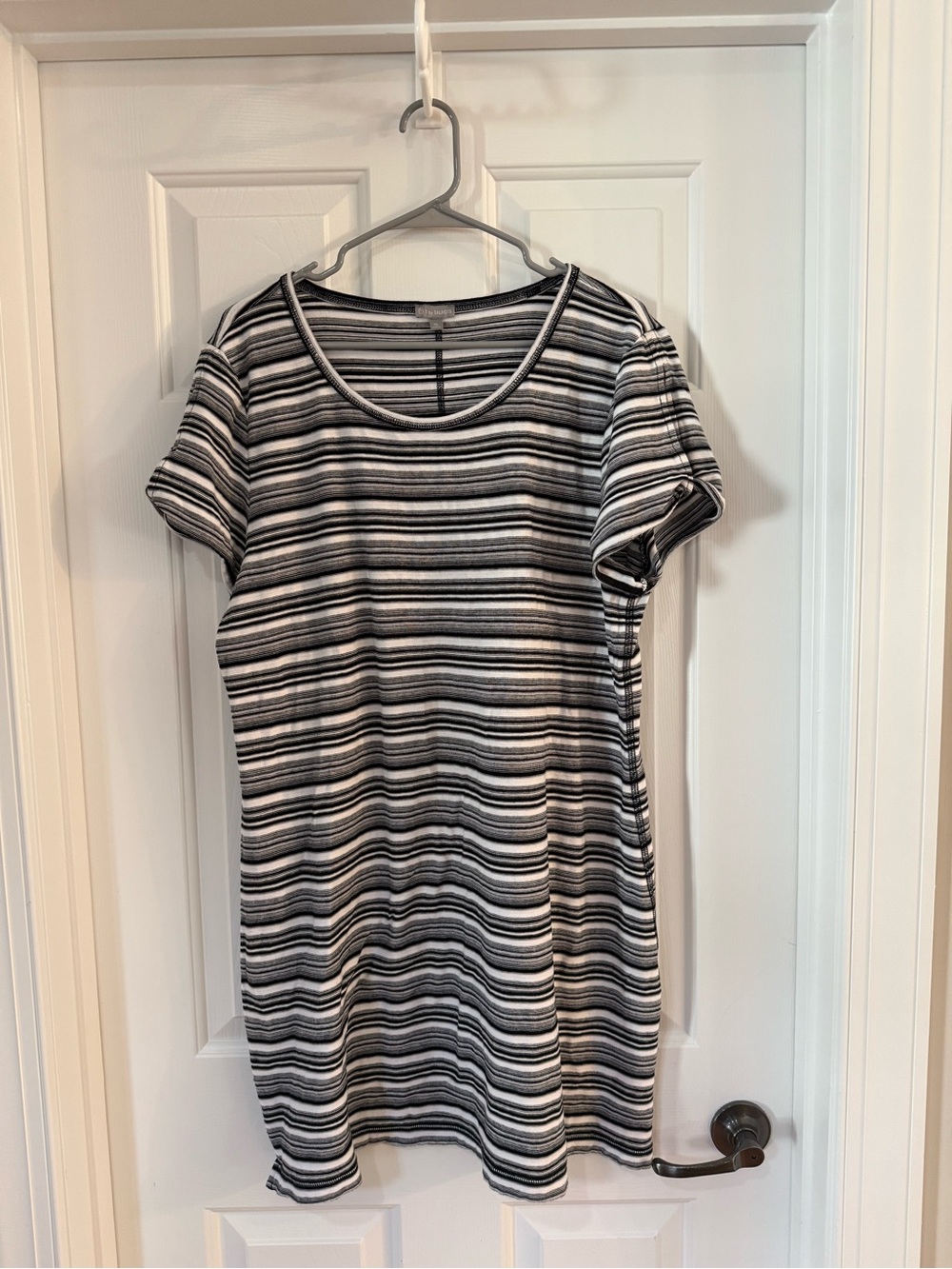 Striped Short Sleeve Talbots Dress - Black & White
